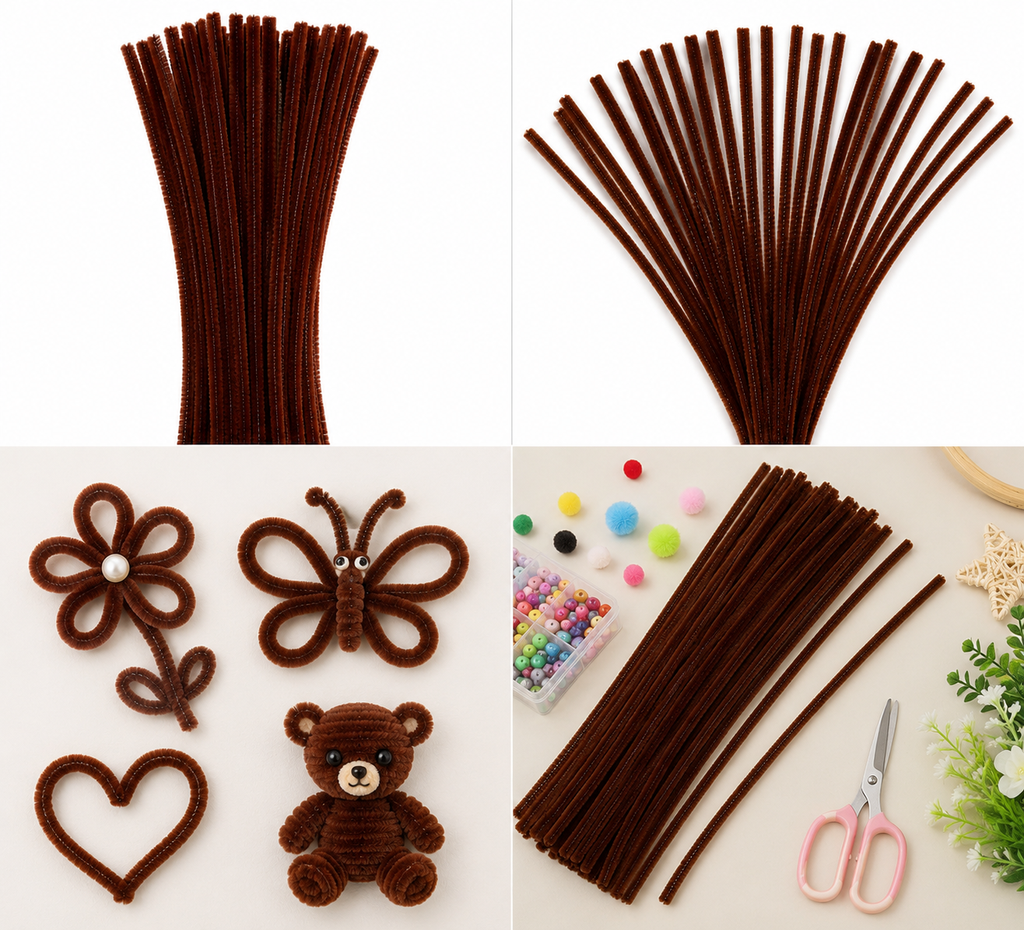 ProKart Brown Pipe Cleaners for Crafts – 100 Pcs (12 Inches)