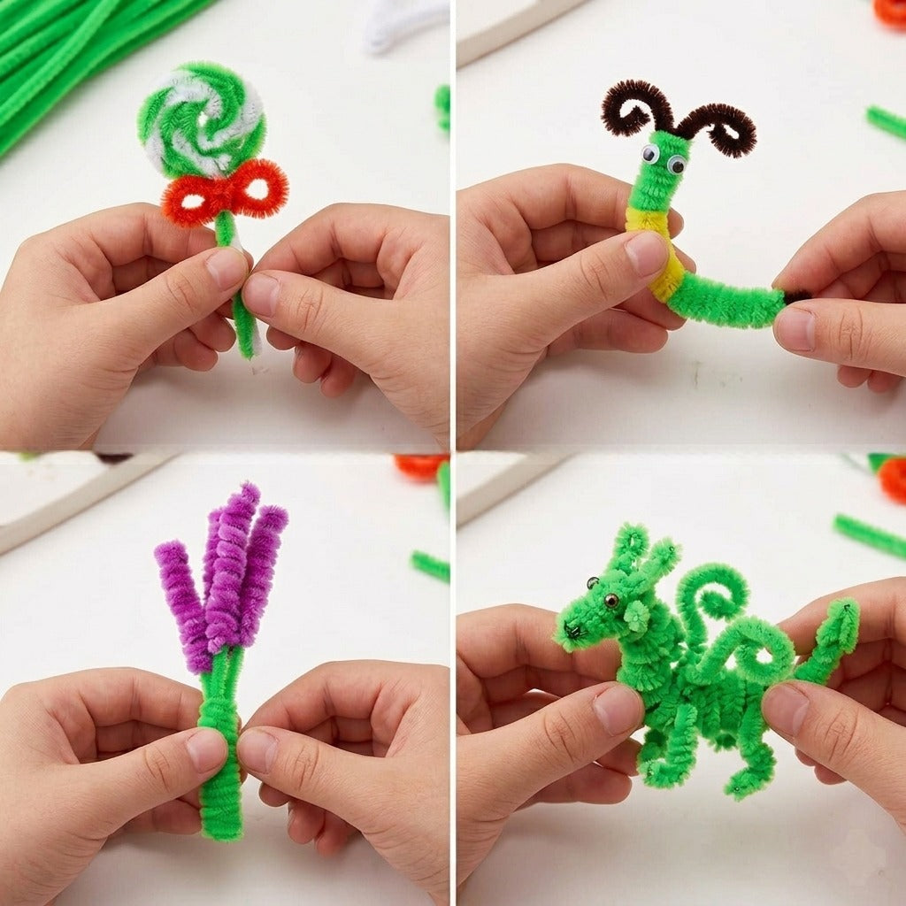 ProKart Light Green Pipe Cleaners for Crafts – 100 Pcs (12 Inches)