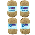 ProKart Premium 4 Ply Woolen Knitting Yarn – Light Beige (100g x 4 Pack)