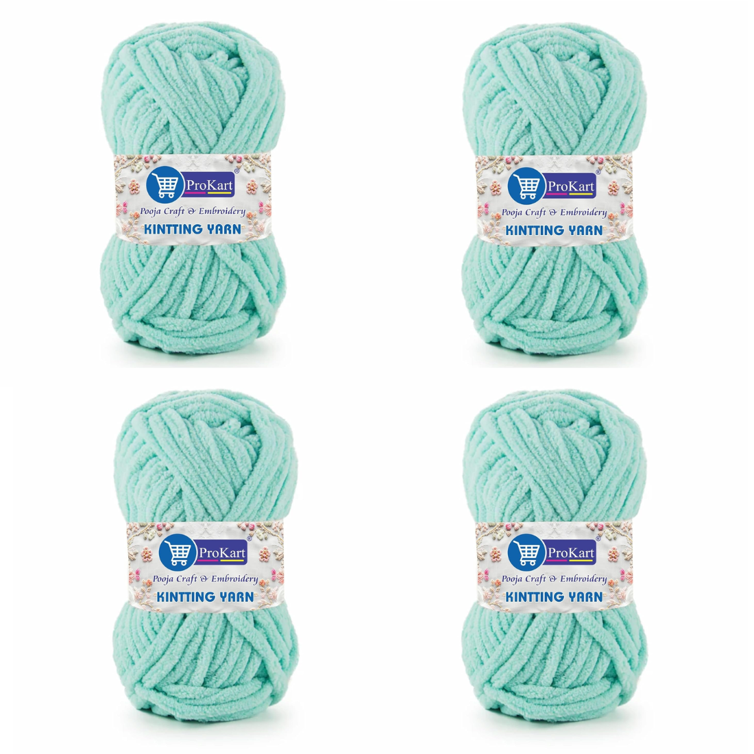 ProKart Premium Mint Green Blankie Yarn – Pack of 4 (100g Each)