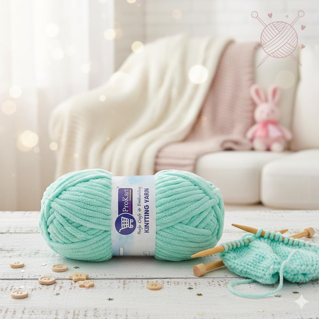 ProKart Premium Sky Blue Blankie Yarn – Pack of 4 (100g Each)