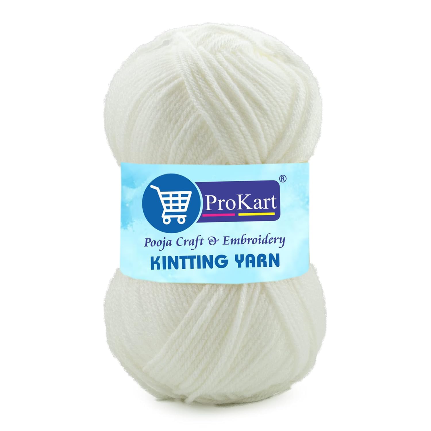 ProKart Premium Knitting Yarn – Classic White