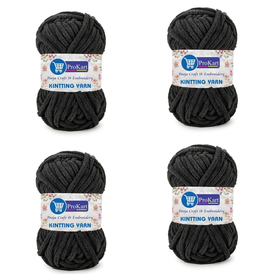 ProKart Premium Blankie Wool(Black, 100gms x 4 Pack)