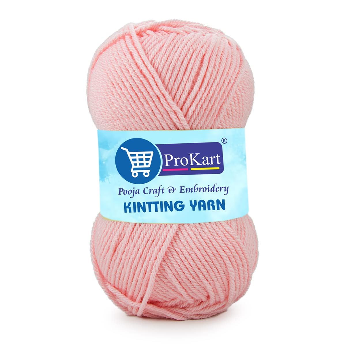 ProKart Premium Knitting Yarn – Soft 4 Ply Hand Knitting & Crochet Yarn (Baby Pink)