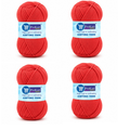 ProKart Premium 4 Ply Woolen Knitting Yarn,Orange (100g x 4 Pack)