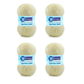 ProKart Premium 4 Ply Woolen Knitting Yarn, Cream (100g x 4 Pack)