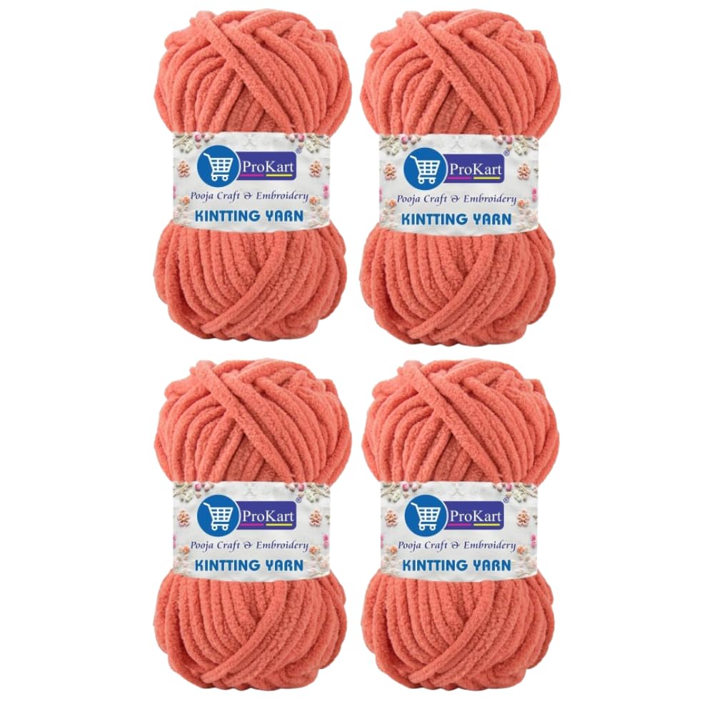 ProKart Premium Blankie Wool,(Flamingo, 100gms x 4 Pack)