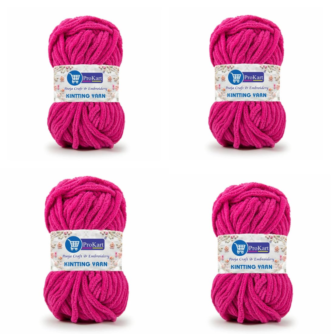ProKart Premium Dark Pink Blankie Yarn – Pack of 4 (100g Each)