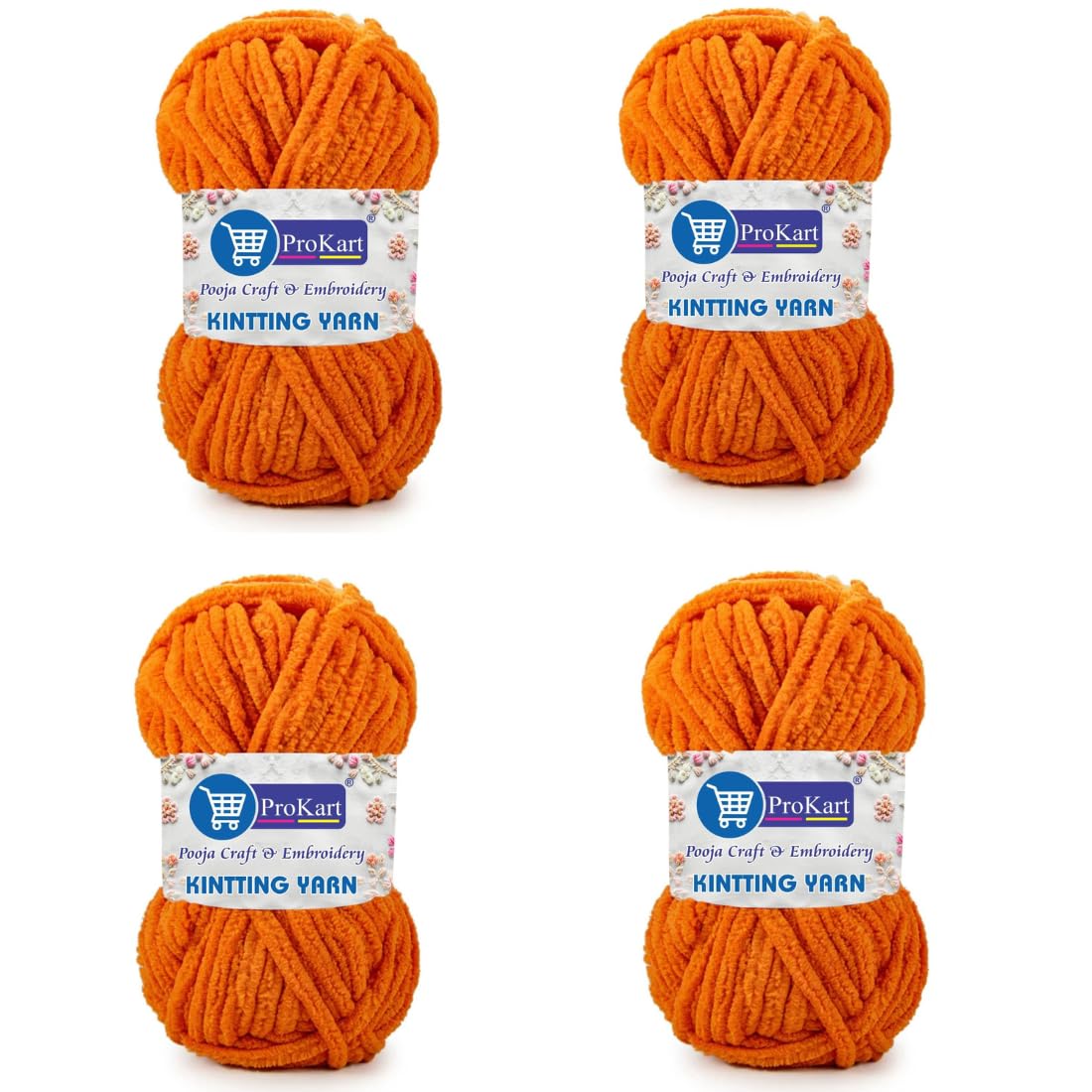 ProKart Premium Orange Blankie Yarn – Pack of 4 (100g Each)