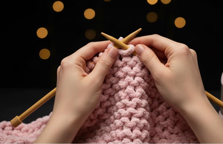 ProKart Blankie Yarn – Super Soft Velvet Chenille Knitting & Crochet Yarn (Baby Pink)