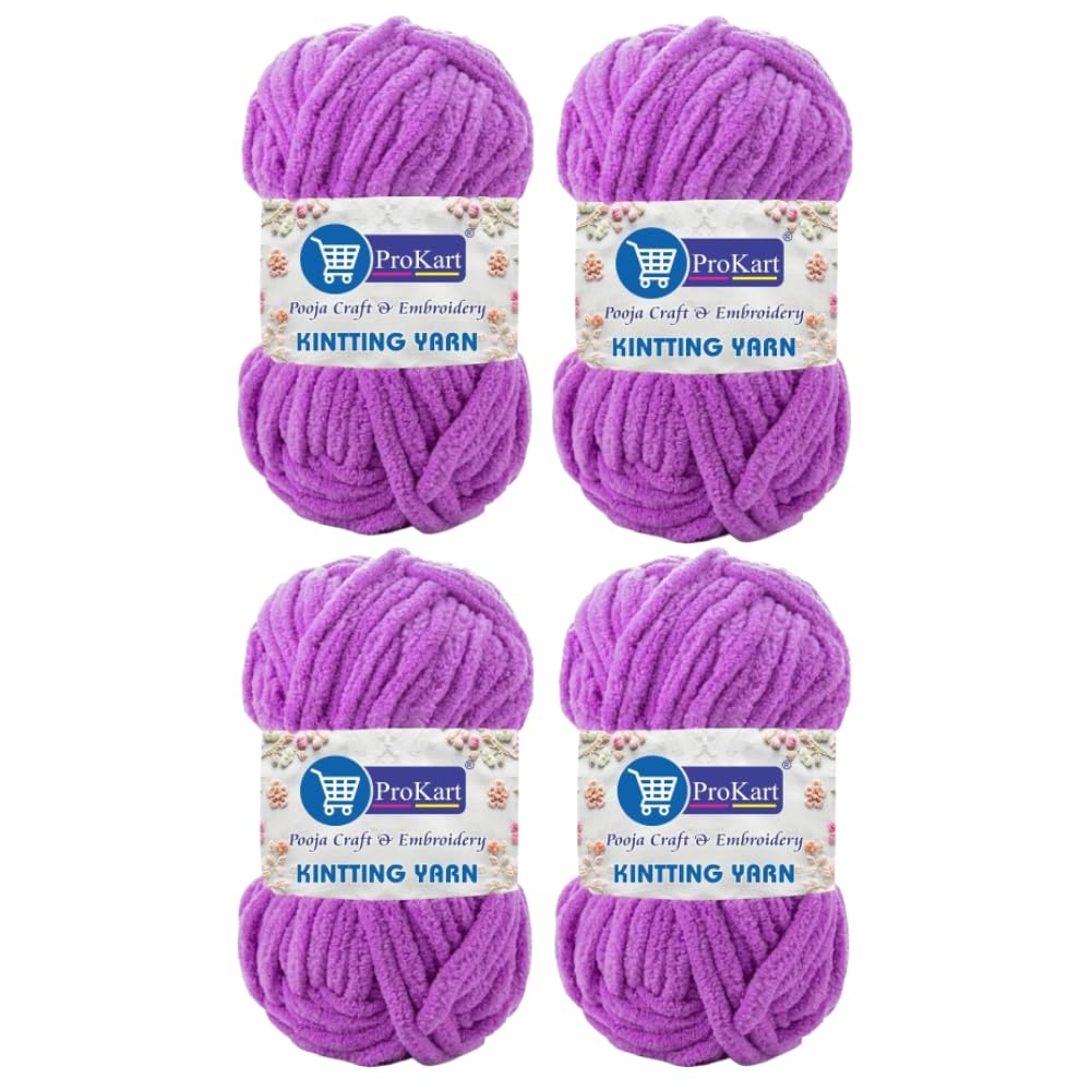 ProKart Premium Blankie Wool (Purple, 100gms x 4 Pack)