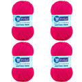 ProKart Premium 4 Ply Woolen Knitting Yarn, Rani Pink (100g x 4 Pack)