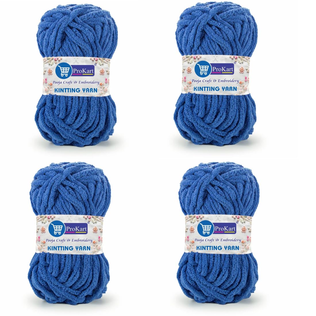 ProKart Premium Royal Blue Blankie Yarn – Pack of 4 (100g Each)