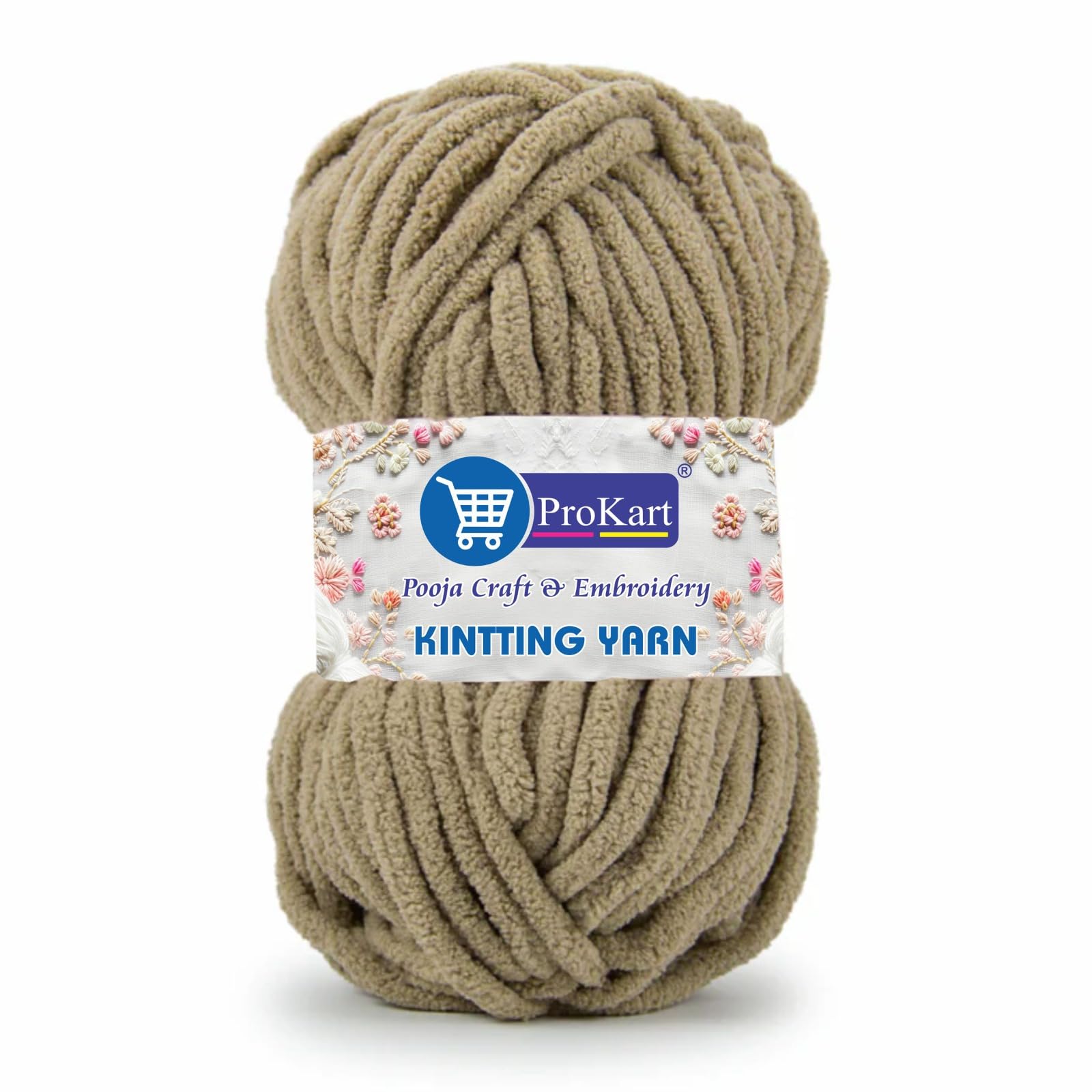 ProKart Blankie Yarn – Super Soft Velvet Chenille Knitting & Crochet Yarn (Sand )