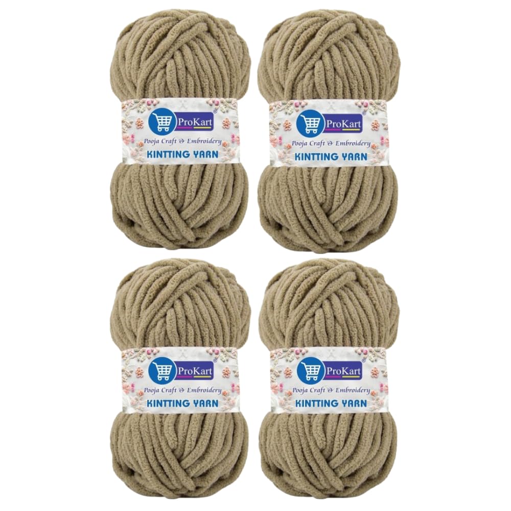ProKart Premium Blankie Wool  (Sand, 100gms x 4 Pack)