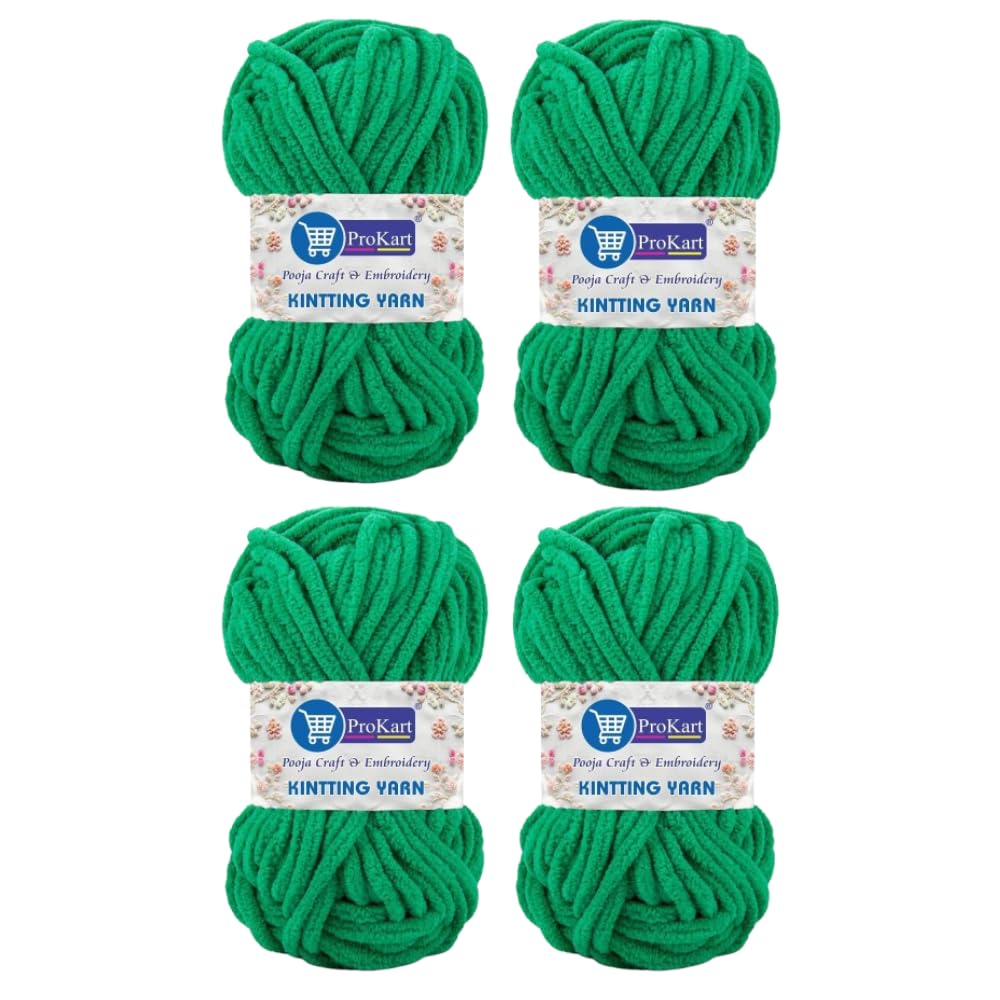 ProKart Premium Blankie Wool(Sap Green, 100gms x 4 Pack)