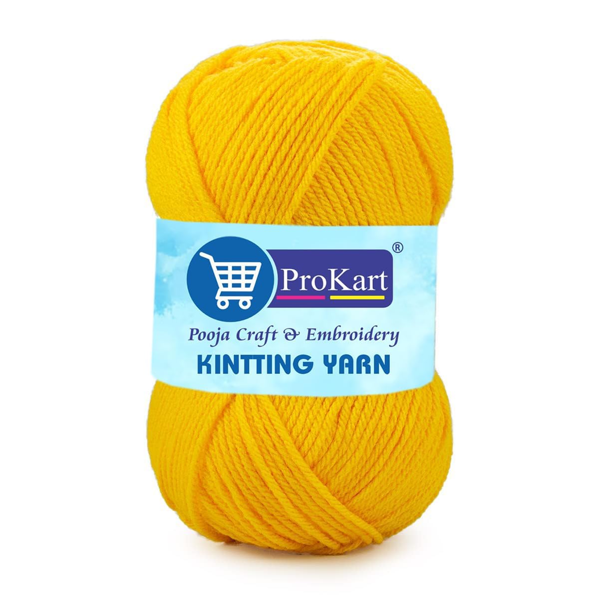 ProKart Premium Knitting Yarn – Soft 4 Ply Hand Knitting & Crochet Yarn (Yellow Mango)